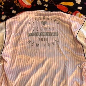 Victoria Secret Robe, Pink and White Striped.